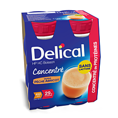 Delical HP-HC Concentré Pêche-Abricot Bouteille 4x200ml