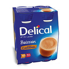 Delical Boisson Lactée HP-HC Caramel Bouteille 4x200ml