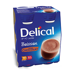 Delical Boisson Lactée HP-HC Chocolat Bouteille 4x200ml