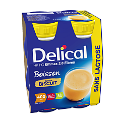 Delical Effimax 2.0 avec Fibres Biscuit Bouteille 4x200ml