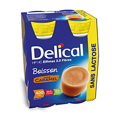 Delical Effimax 2.0 avec Fibres Caramel Bouteille 4x200ml