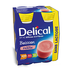 Delical Effimax 2.0 avec Fibres Fraise Bouteille 4x200ml