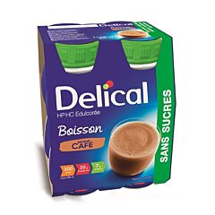 Delical Boisson HP-HC Edulcorée Sans Sucres Café Bouteille 4x200ml