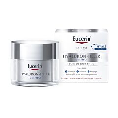 Eucerin Hyaluron-Filler + 3x Effect Crème de Jour IP15 Peau Sèche Pot 50ml