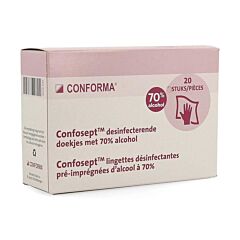 Confosept Desinfecterende Alcoholdoekjes 70% 20 Stuks
