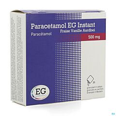 Paracetamol EG Instant 500mg Vanille/Fraise 20 Sachets