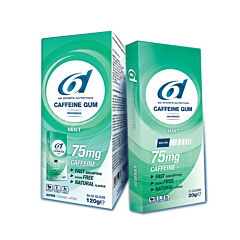6D Sports Nutrition Caffeine Gum Menthe - 6x10 Pièces