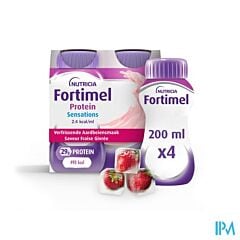 Fortimel Protein 2.4kcal Saveur Fraise Rafraîchissante 4x200ml