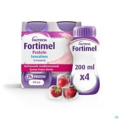 Fortimel Protein 2.4kcal Saveur Fraise Rafraîchissante 4x200ml