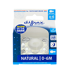 Difrax Sucette Natural Nuit 0-6m 1 Pièce