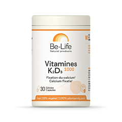 Be-Life Vitamines K2 + D3 1000 - 30 Gélules