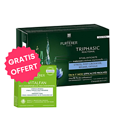 René Furterer Triphasic Reactional Ampoules 12x5ml + Vitalfan Anti-Chute 30 Capsules OFFERTES