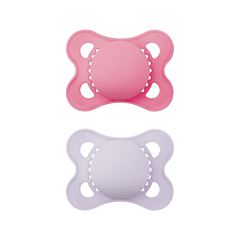 Mam Fopspeen Original Pure Silicone 0-6m Roze/Paars - 2 Stuks