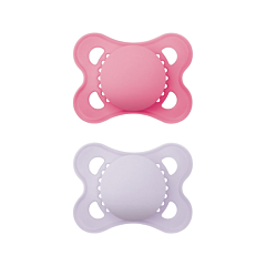 Mam Sucette Original Pure Silicone 0-6m Rose/Violet - 2 Pièces