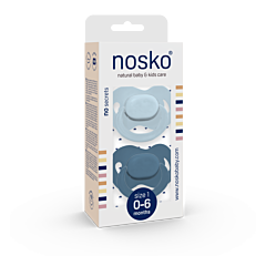 Nosko Sucettes Baby Blue + Whale Blue 0-6M 2 Pièces