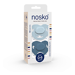 Nosko Sucettes Baby Blue + Whale Blue 0-6M 2 Pièces