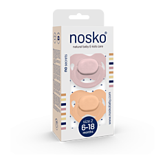 Nosko Sucettes Baby Pink + Peach 6-18M 2 Pièces