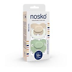 Nosko Sucettes Ivory Glow Dark + Mint 18+M 2 Pièces