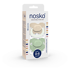 Nosko Sucettes Ivory Glow in the Dark + Mint 0-6M 2 Pièces