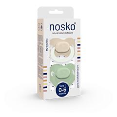 Nosko Fopspeen Ivory Glow In The Dark + Mint 0-6M 2 Stuks