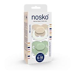 Nosko Sucettes Ivory Glow in the Dark + Mint 6-18M 2 Pièces
