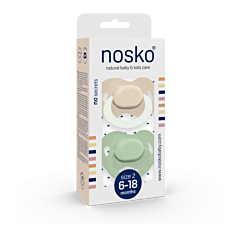 Nosko Fopspeen Ivory Glow In The Dark + Mint 6-18M 2 Stuks