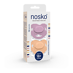 Nosko Sucettes Lilac + Peach 18+M 2 Pièces