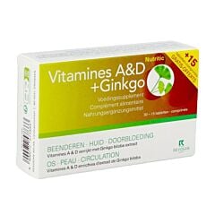 Nutritic Vitamines A&D + Ginkgo - 30 + 15 Comprimés Gratuits