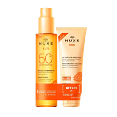 Nuxe Sun Huile Solaire Bronzante SPF50 150ml + Lait Fraîcheur Après-Soleil 100ml OFFERT