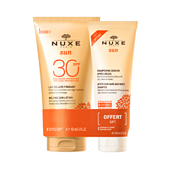 Nuxe Sun Lait Solaire Fondant IP30 150ml + Shampooing Douche Après Soleil 100ml OFFERT