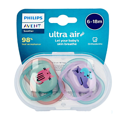 Philips Avent Fopspeen +6m Air Kat - 2 Stuks