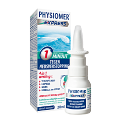Physiomer Express (1Min) Spray Nasal 20ml - Nez bouché, Nez Coulant, Éternuement.