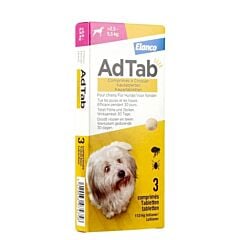 Adtab 112mg Chien >2,5kg-5,5kg - 3 Comprimés à Croquer