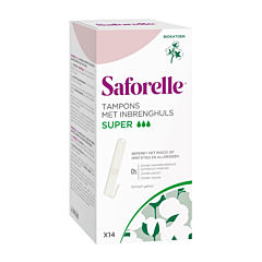 Saforelle Tampons Met Inbrenghuls Super Biokatoen - 14 Stuks