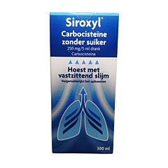 Siroxyl Carbocisteïne zonder suiker 250 mg/5 ml siroop 300ml