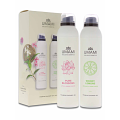 Umami Foaming Shower Set - Gel Douche Moussant Pure Blossoms & Woody Lemons - 2x200ml