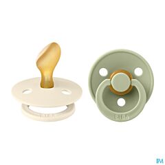 Bibs 2 Fopspeen Anatomic Duo Ivory/Sage