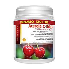 Fytostar Acerola C-500 Vitamine C PROMO 120 Comprimés à Croquer + 30 GRATUITS