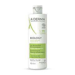 A-Derma Biology Lait Démaquillant Dermatologique Hydra-Nettoyant Flacon 400ml