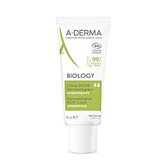 A-Derma Biology Crème Riche Dermatologique Hydratante Tube 40ml