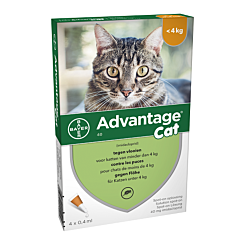 Advantage Kat 40 Spot-On Anti-Vlooien <4kg 4x0,4ml