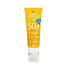 Louis Widmer Sun All Day Soin Solaire Lèvres IP50+ Sans Parfum Stick 25ml