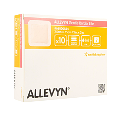 Allevyn Gentle Border Lite 7,5x7,5cm 10 Stuks