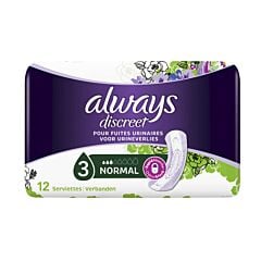 Always Discreet Serviettes pour Fuites Urinaires - Normal - 12 Pièces