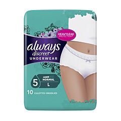 Always Discreet Culottes pour Fuites Urinaires - Normal - Taille L - 10 Pièces