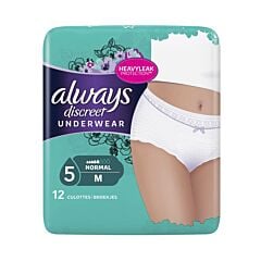 Always Discreet Culottes pour Fuites Urinaires - Normal - Taille M - 12 Pièces