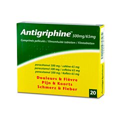 Antigriphine 500mg Douleurs & Fièvre 20 Comprimés