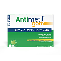 Antimetil Gom Estomac Léger Goût Citron-Menthe 24 Gommes à Sucer