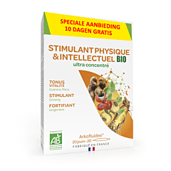 Arkofluides Stimulant Physique & Intellectuel BIO - 20+10 Ampoules GRATUITES