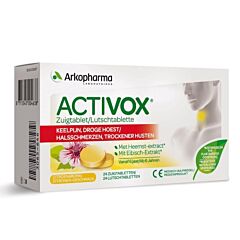 Arkopharma Activox Pastilles Citron Maux de Gorge Toux Sèche 24 Pièces